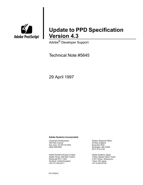 Update to PPD Specification Version 4.3 #5645 - Adobe Partners