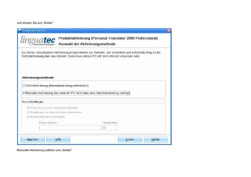 Sie finden ausführliche Hinweise zur Produktaktivierung ... - Linguatec