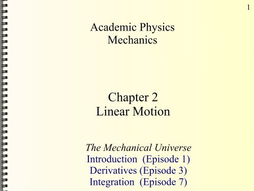 Chapter 2 Linear Motion