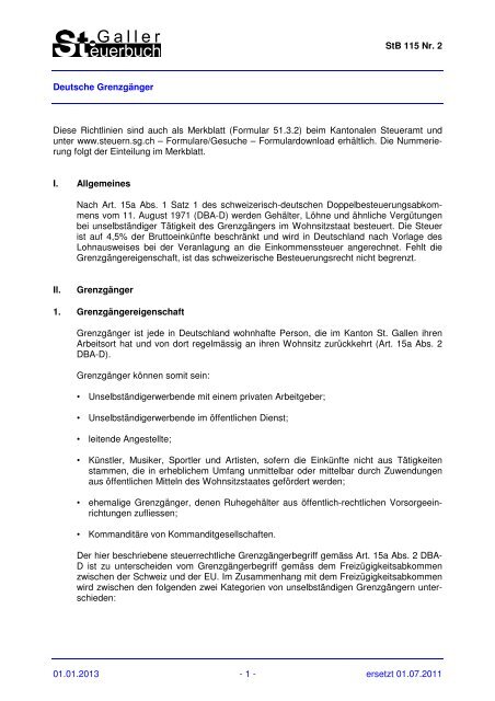 Druckversion PDF - Steuern St. Gallen - Kanton St.Gallen