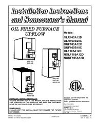 OIL FIRED FURNACE UPFLOW - Wolseley Canada Inc