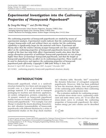 Experimental investigation into the cushioning properties of ...