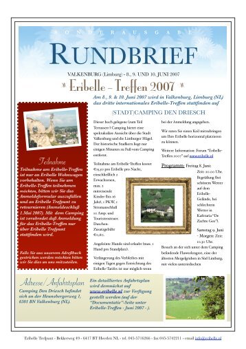 RUNDBRIEF - Eribelle Trefpunt