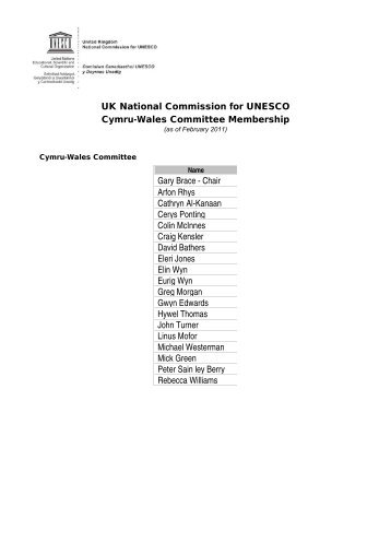 UK National Commission for UNESCO Cymru-Wales Committee ...