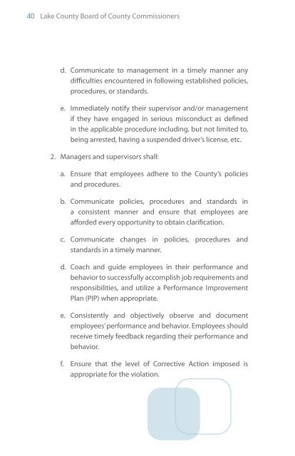 Employment Policies Manual - Lake County