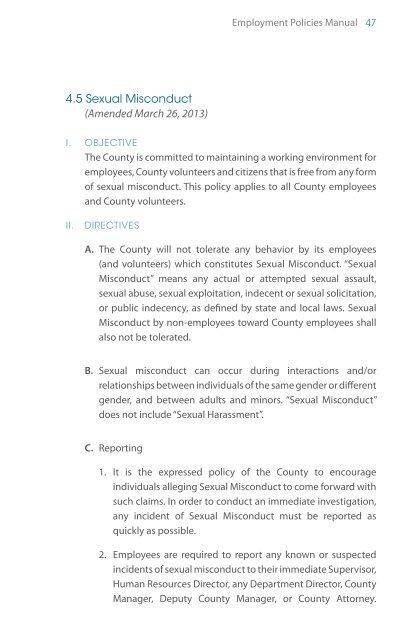 Employment Policies Manual - Lake County