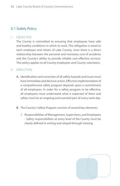 Employment Policies Manual - Lake County