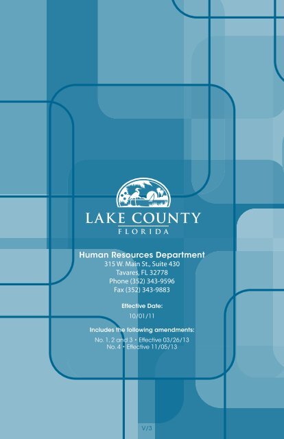 Employment Policies Manual - Lake County