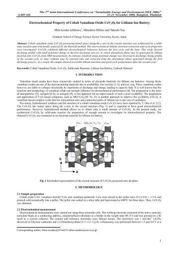 Electrochemical Property of Cobalt Vanadium Oxide CoV3O8 for ...