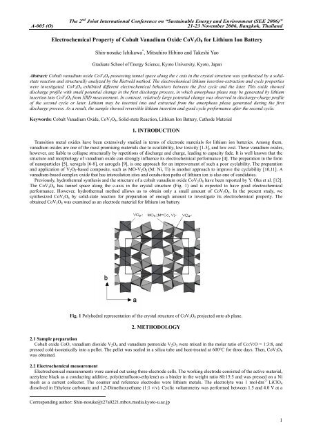 Electrochemical Property of Cobalt Vanadium Oxide CoV3O8 for ...