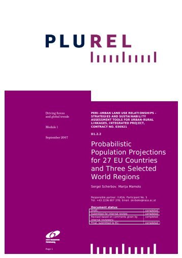 Population projections for EU27 - Plurel