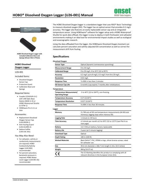 Manual HOBO U26-001 - Synotech Datenlogger