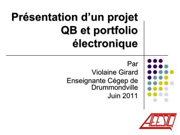 PrÃ©sentation projet QB et portfolio Ã©lectronique - aeesicq