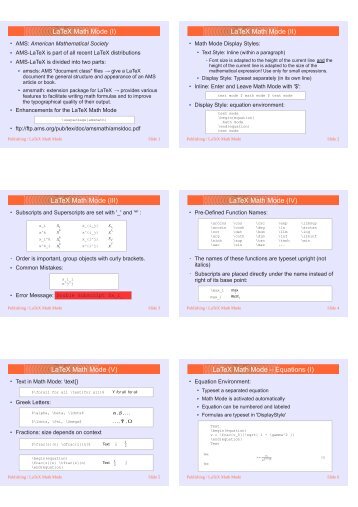 LaTeX Math Mode