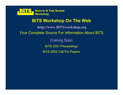 Test Technology Technical Council - BiTS Workshop