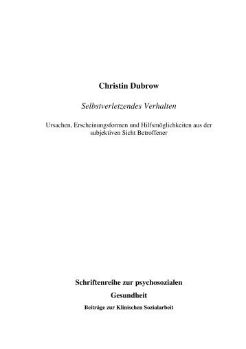 Christin Dubrow Selbstverletzendes Verhalten - ECCSW