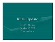 101707 Kuali Update - University of Hawaii