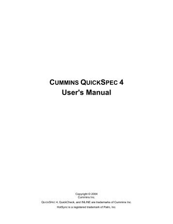 User's Manual - Cummins Inline