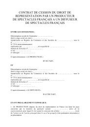 CONTRAT DE CESSION DU DROIT DE ... - La NACRe