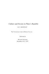 Culture and Society in Plato's Republic - The Tanner Lectures on ...