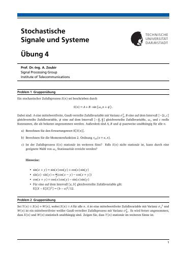 Stochastische Signale und Systeme Übung 4