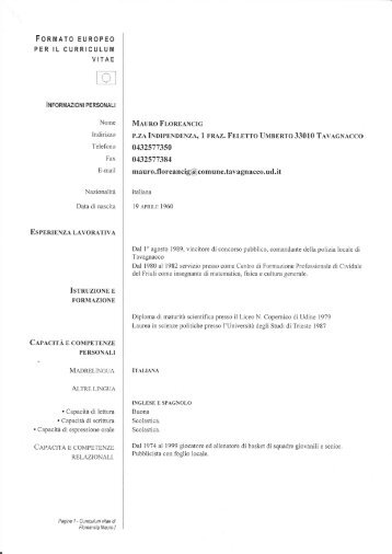 Area Polizia Locale - Comune di Tavagnacco