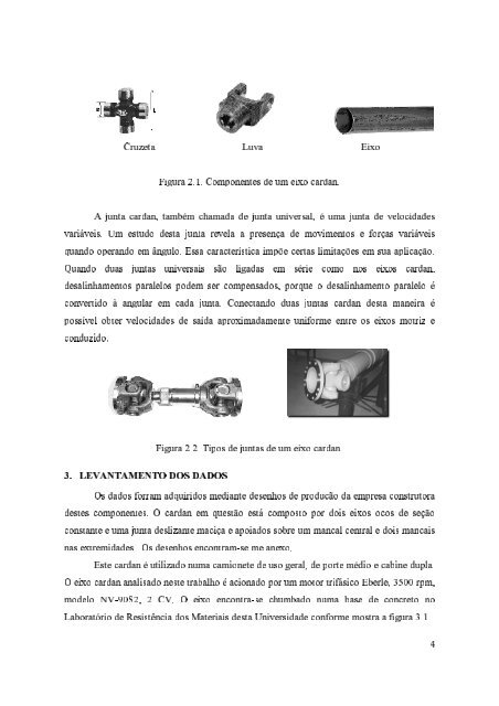 Análise de um eixo cardan de seção dupla - Grupo de Mecânica ...