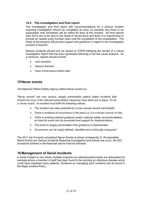 Incident Management Policy Including Serious Incidents Requiring ...