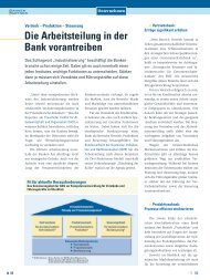 Die Arbeitsteilung in der Bank vorantreiben - Banken+Partner