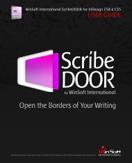 ScribeDOOR for InDesign CS4 & CS5 - WinSoft