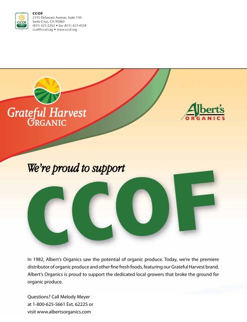 Organic Gives Back - CCOF