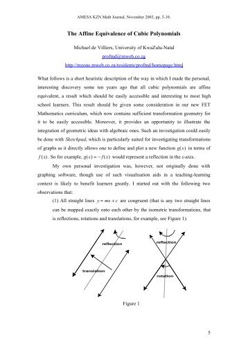 The Affine Equivalence of Cubic Polynomials (2003, pdf) - Mweb