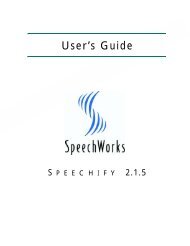 SpeechWorks Speechify 2.1.5 User's Guide - Avaya Support