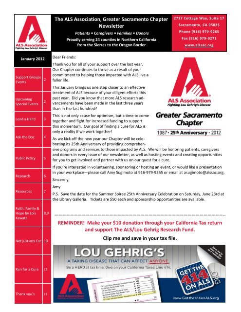 January 2012 - The ALS Association Greater Sacramento