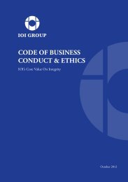 CODE OF BUSINESS CONDUCT & ETHICS - IOI Group