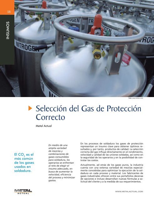 SelecciÃ³n del Gas de ProtecciÃ³n Correcto - Revista Metal Actual