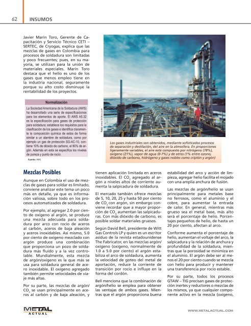 SelecciÃ³n del Gas de ProtecciÃ³n Correcto - Revista Metal Actual
