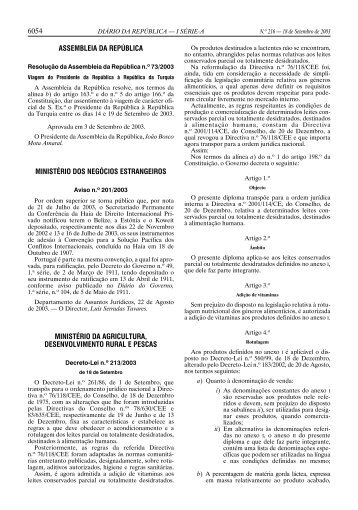 Decreto-Lei n.Âº 213/2003, de 18 de Setembro