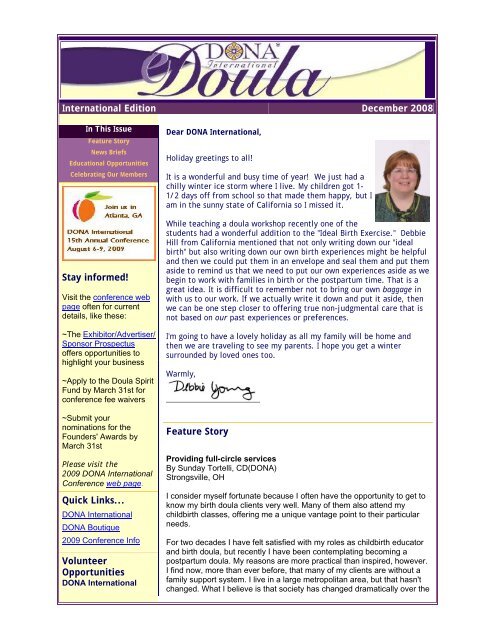 International Edition December 2008 Stay informed! - DONA ...