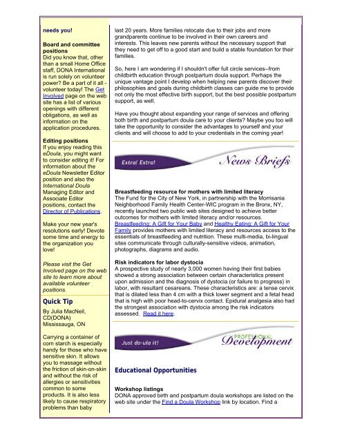 International Edition December 2008 Stay informed! - DONA ...