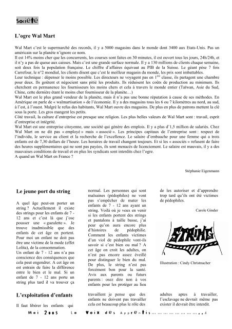 NumÃ©ro 3 - Mai 2005 - LYCEE JEAN MERMOZ - Saint-Louis