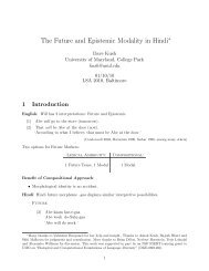 The Future and Epistemic Modality in Hindi - Linguistics - University ...