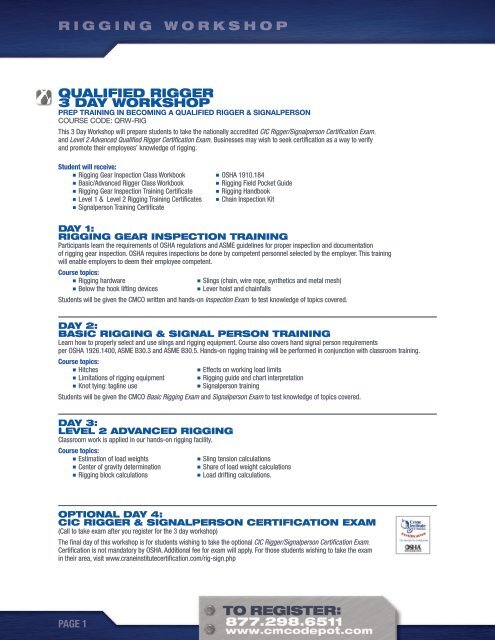 CMCO Training Catalog - Columbus McKinnon Corporation