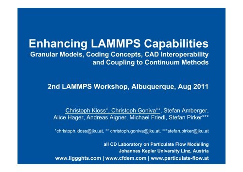 Enhancing LAMMPS Capabilities