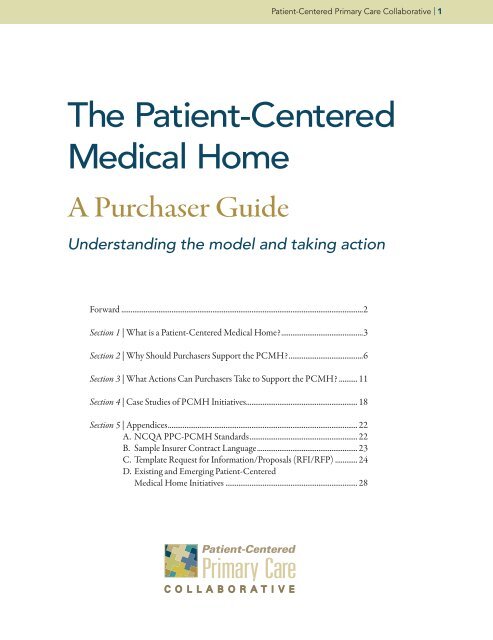 The Patient-Centered Medical Home Purchaser Guide - National ...