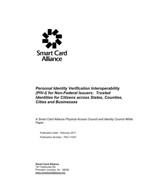 PIV-I White Paper - FINAL - 022111 - Smart Card Alliance