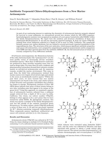 Antibiotic Terpenoid Chloro-Dihydroquinones from a ... - UNAM Sisal