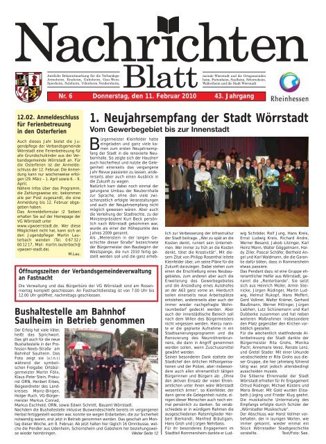 1. Neujahrsempfang der Stadt Wörrstadt Vom ... - Woche für Woche