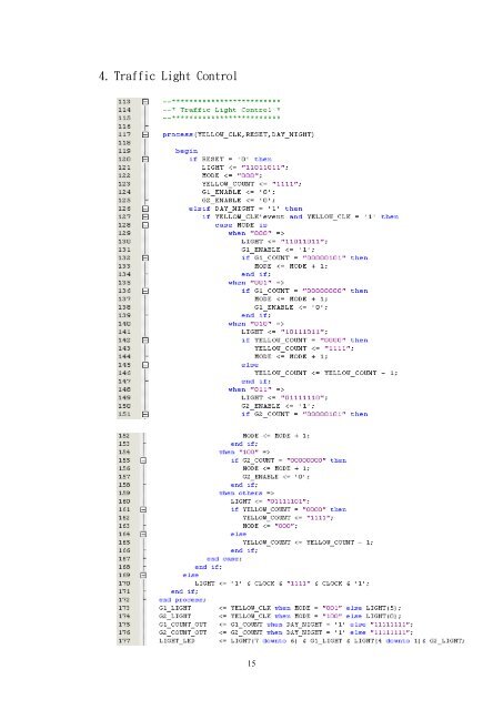 東海大學資訊工程與科學系專題報告FPGA-紅綠燈訊號控制