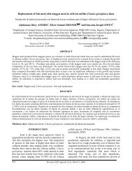 Replacement of fish meal with maggot meal in African catfish - Dialnet